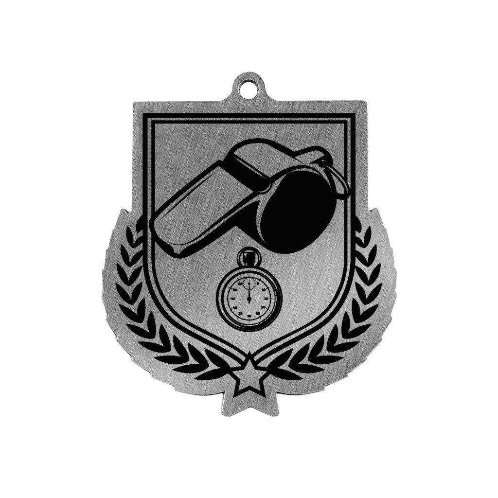 Colour Printed Football Referee Shield Shaped Medal