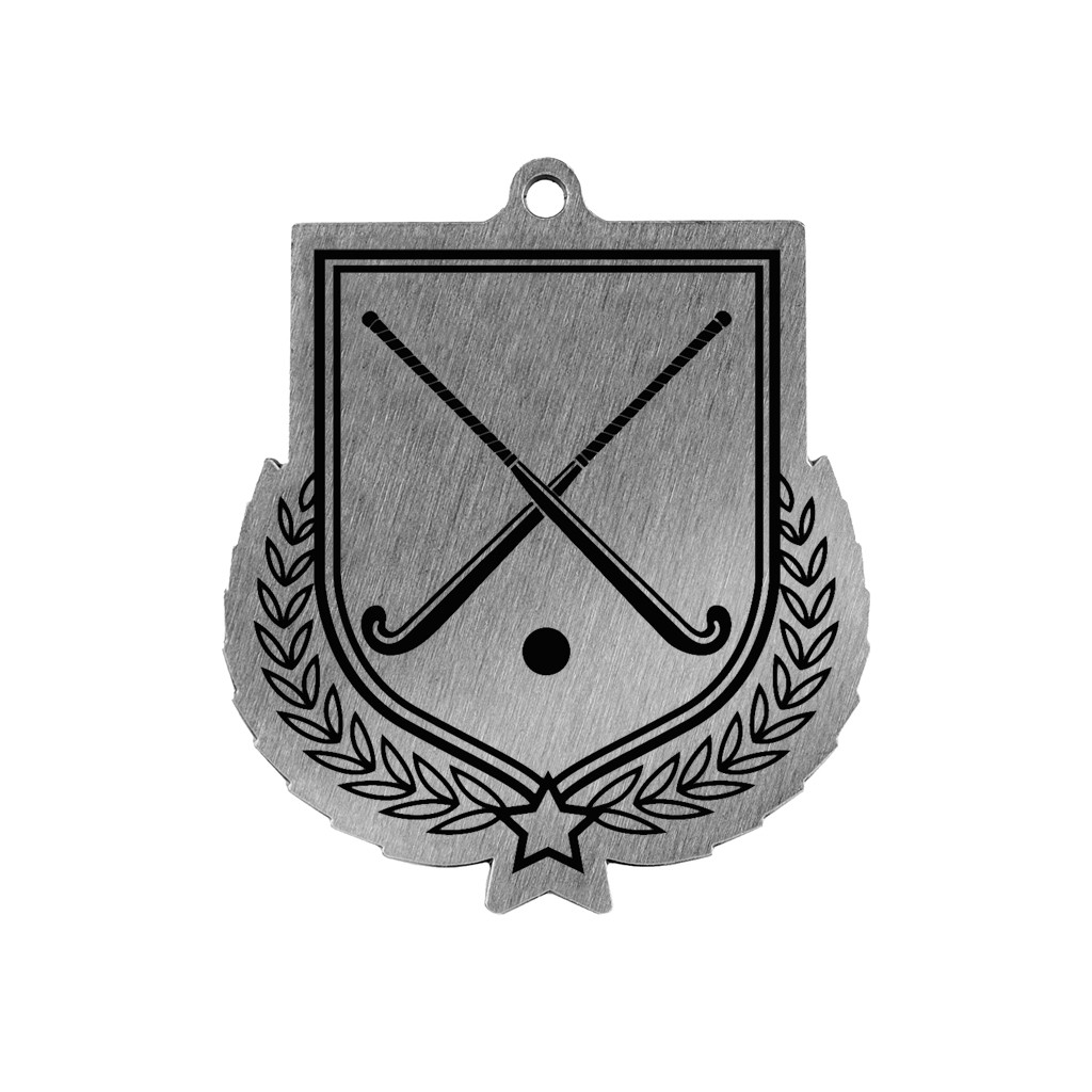 Colour Printed Hockey Shield Shaped Medal