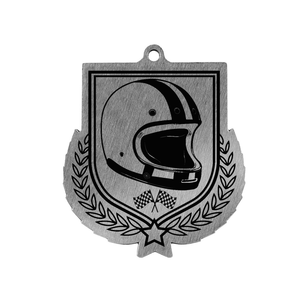 Colour Printed Motorsport Shield Shaped Medal
