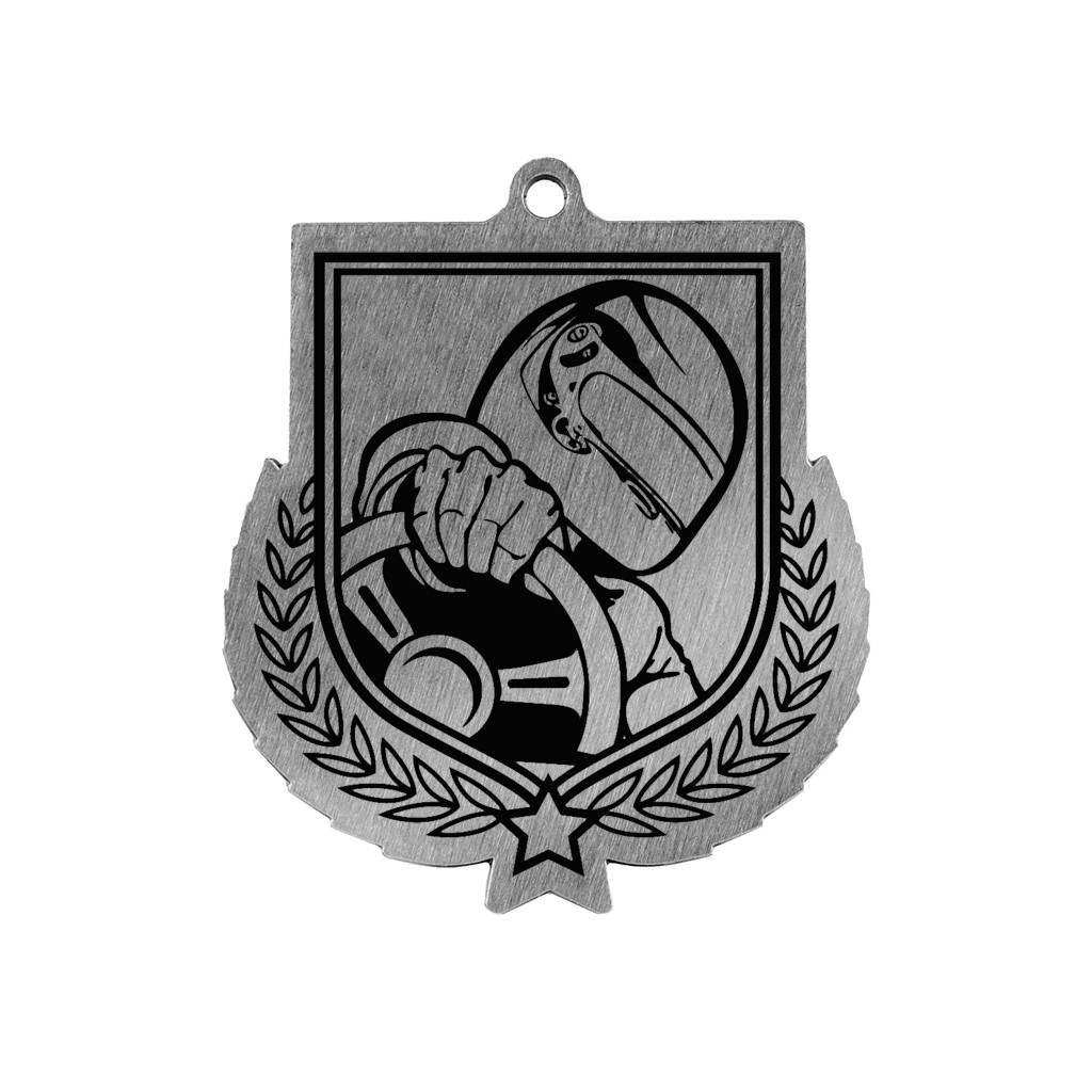 Colour Printed Motorsport Shield Shaped Medal