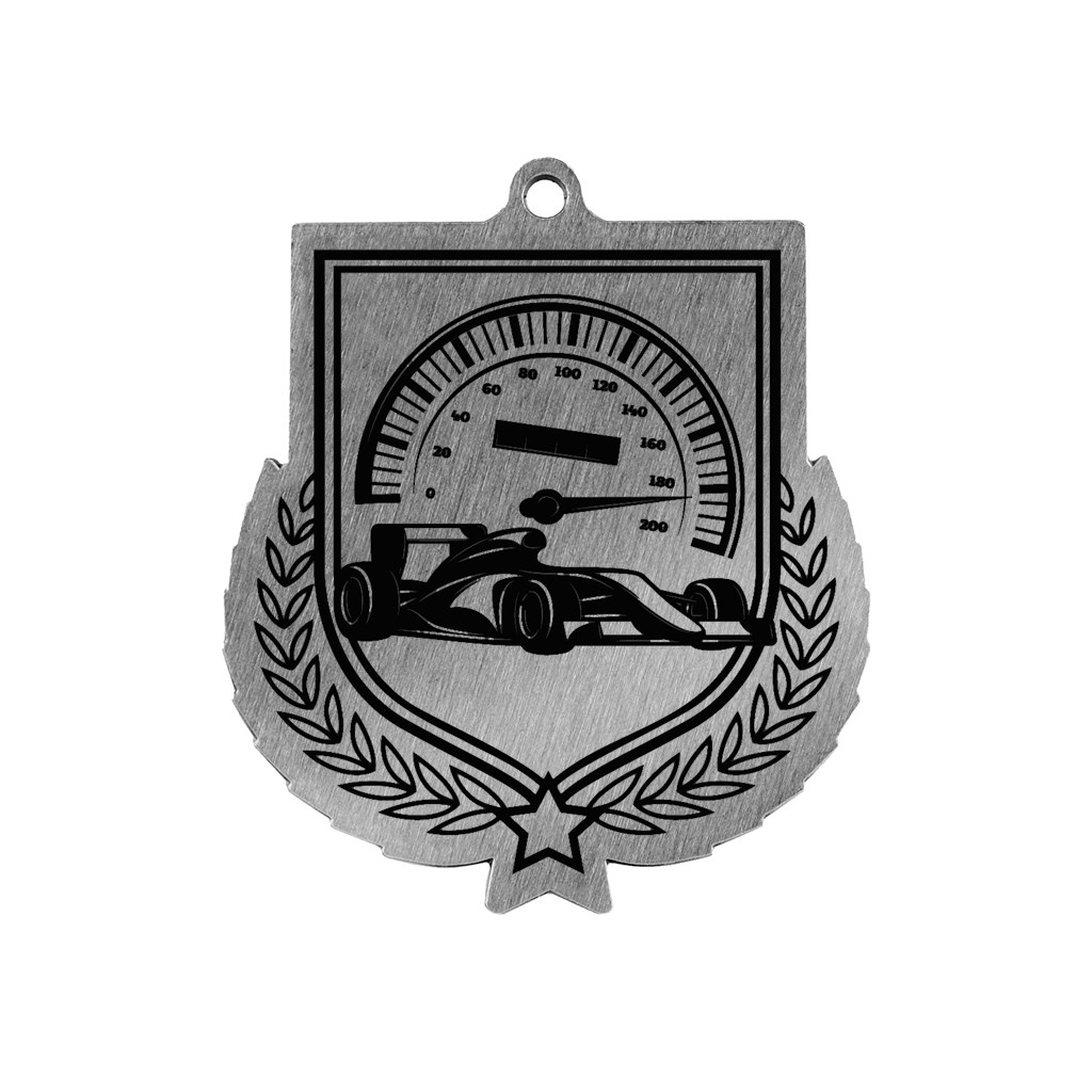 Colour Printed Motorsport Shield Shaped Medal
