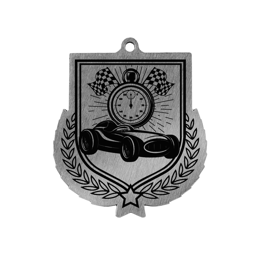 Colour Printed Motorsport Shield Shaped Medal