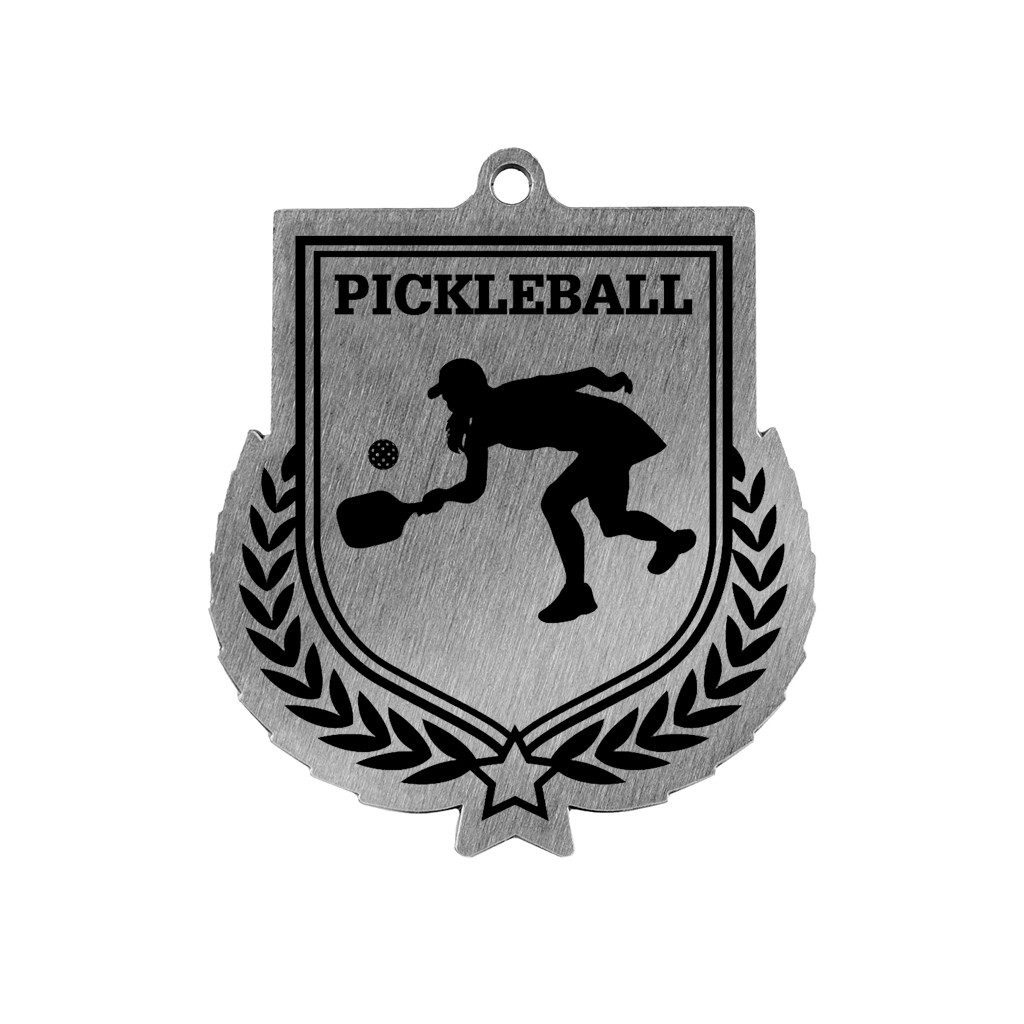 Colour Printed Pickleball Shield Shaped Medal