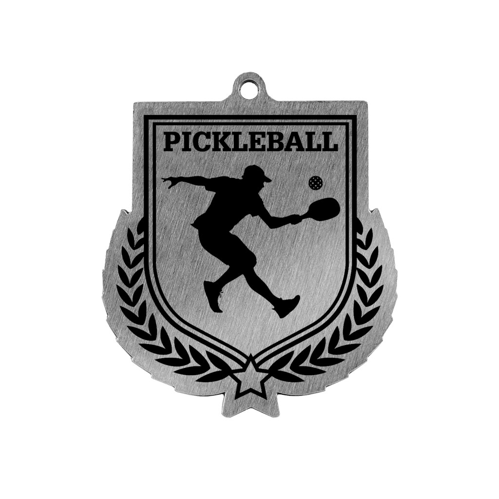 Colour Printed Pickleball Shield Shaped Medal