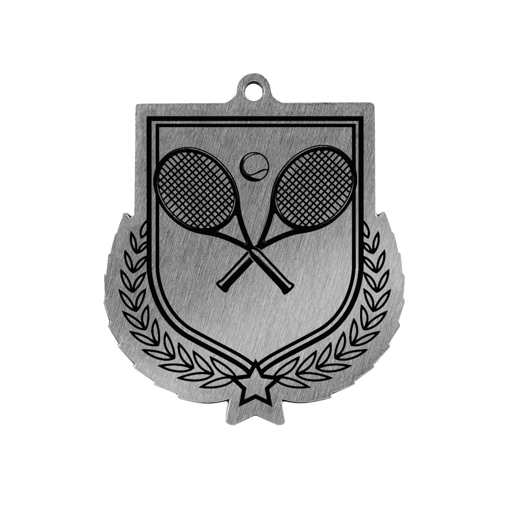 Colour Printed Tennis Shield Shaped Medal