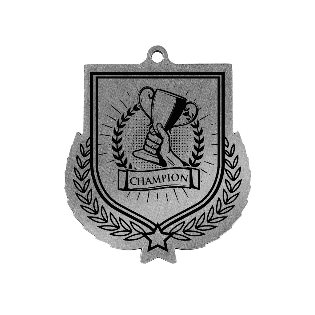 Colour Printed Champion Shield Shaped Medal
