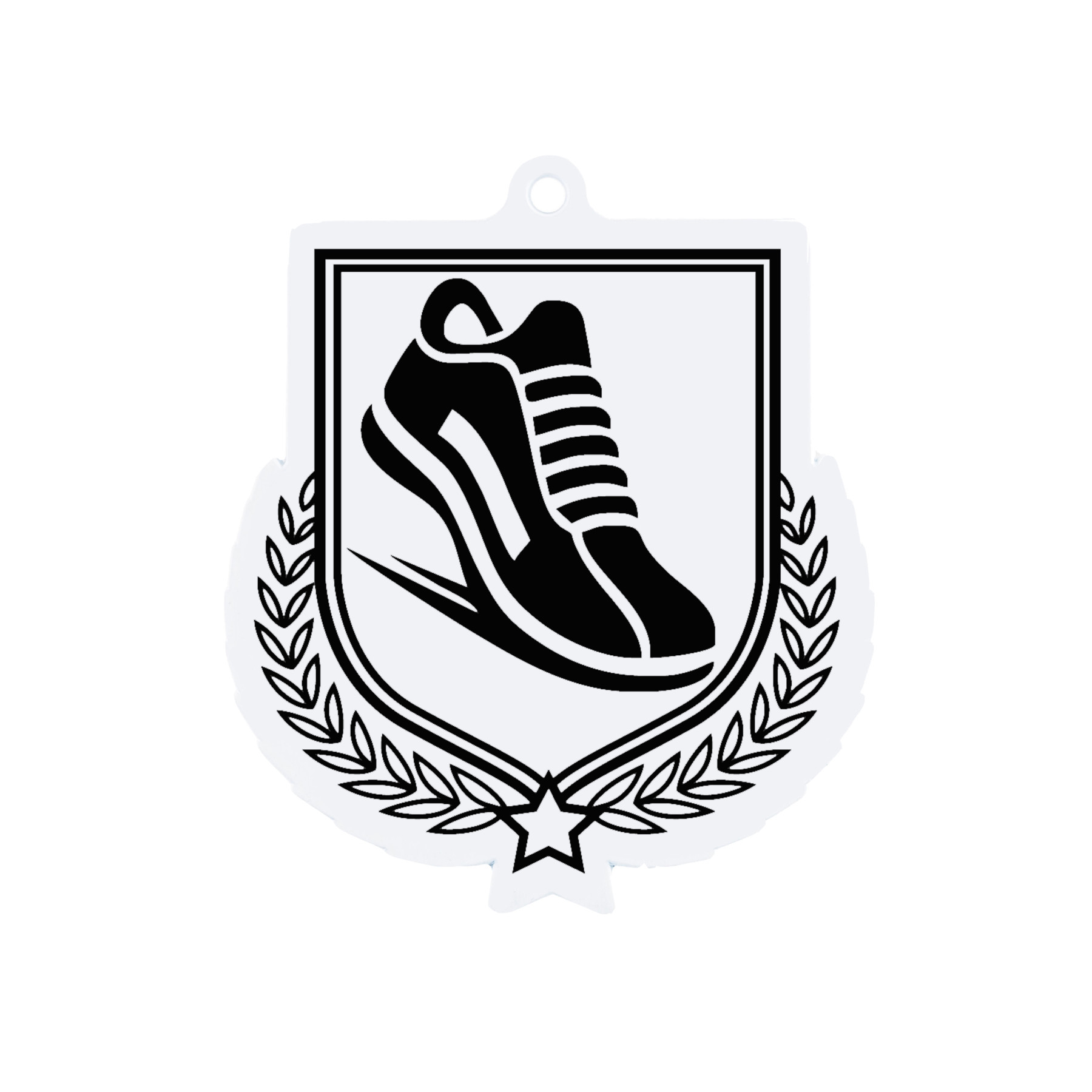 Colour Printed Athletics Shield Shaped Medal