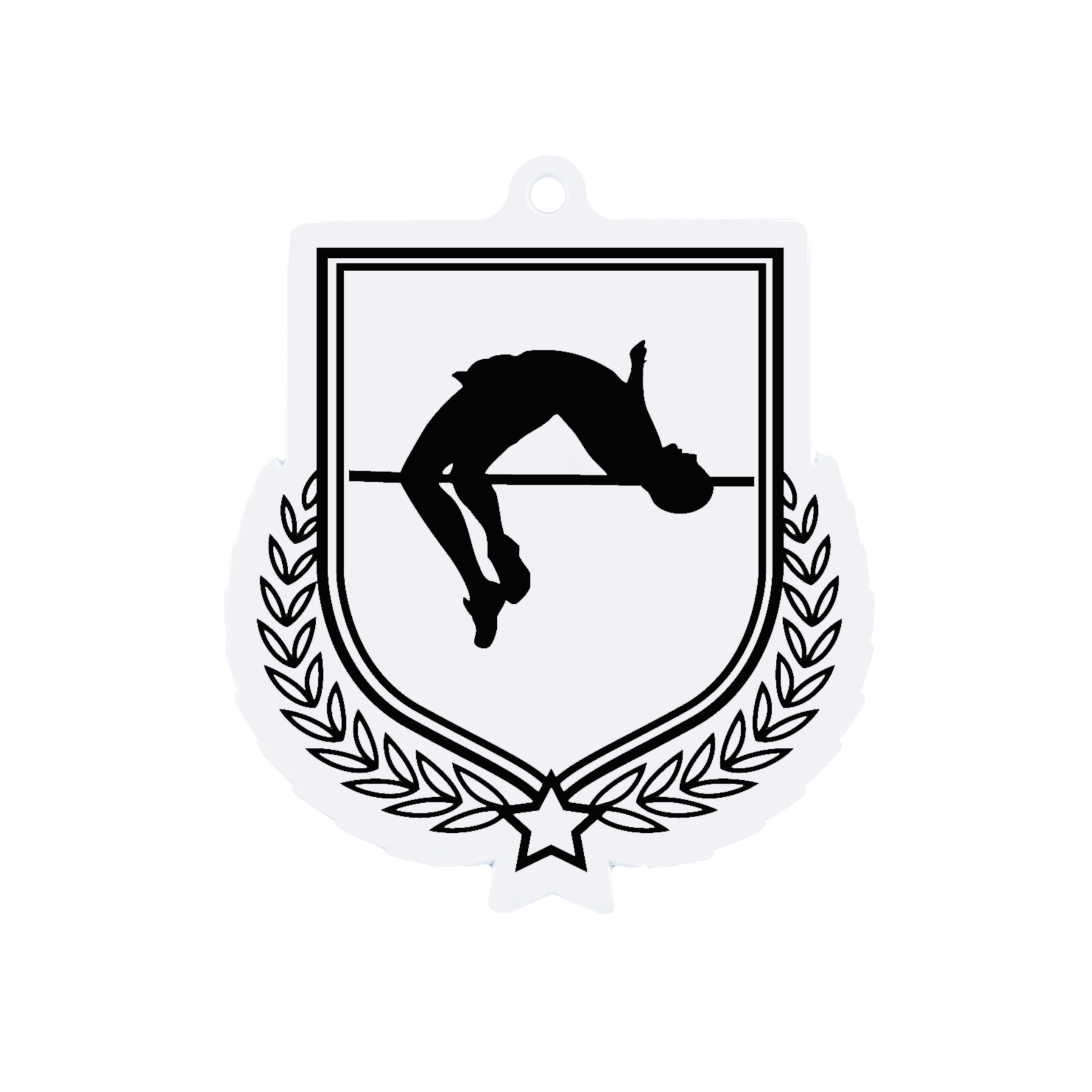 Colour Printed Pole Vault Shield Shaped Medal