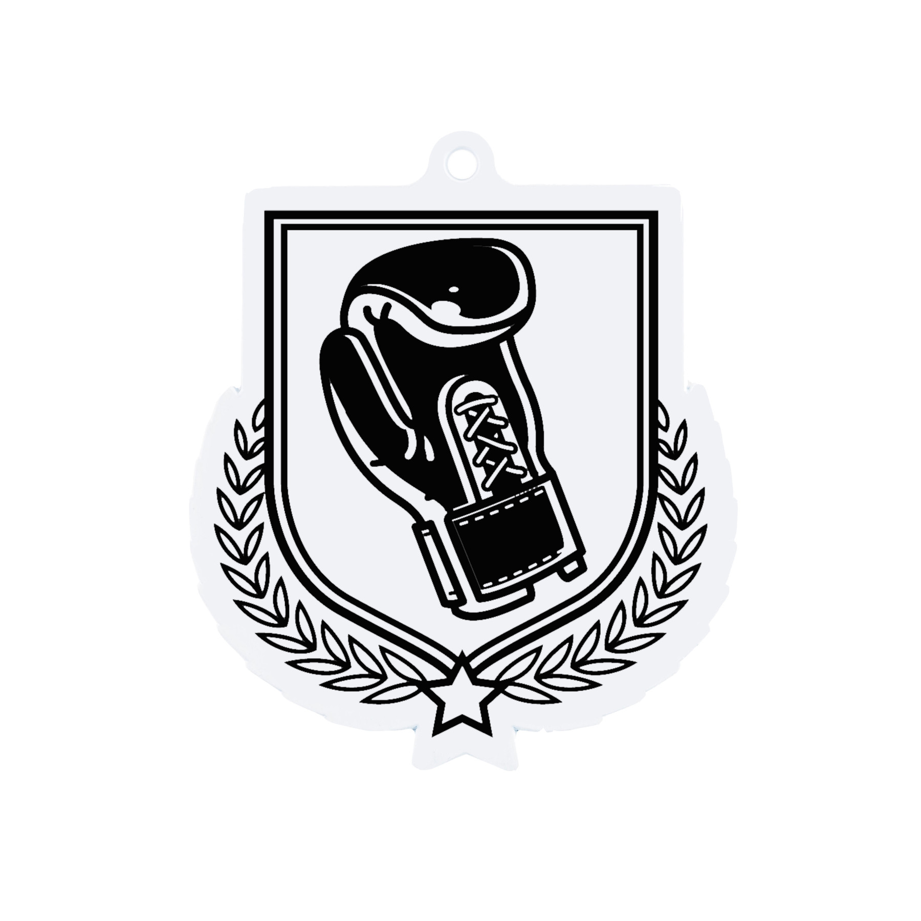 Colour Printed Boxing Shield Shaped Medal