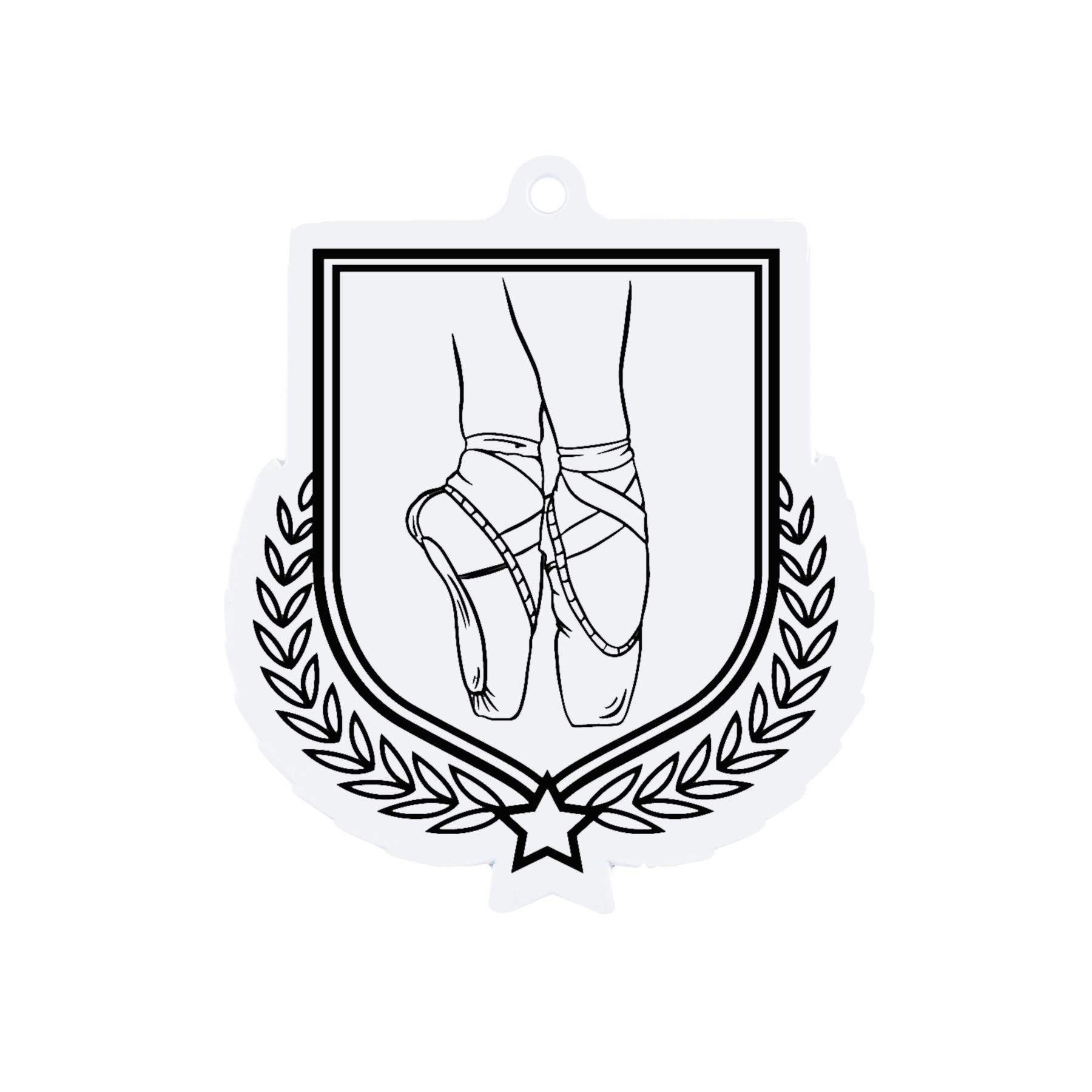 Colour Printed Ballet Shield Shaped Medal