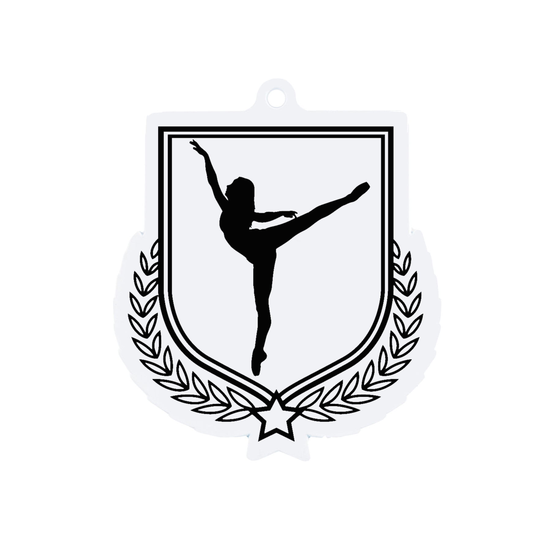 Colour Printed Dance Shield Shaped Medal