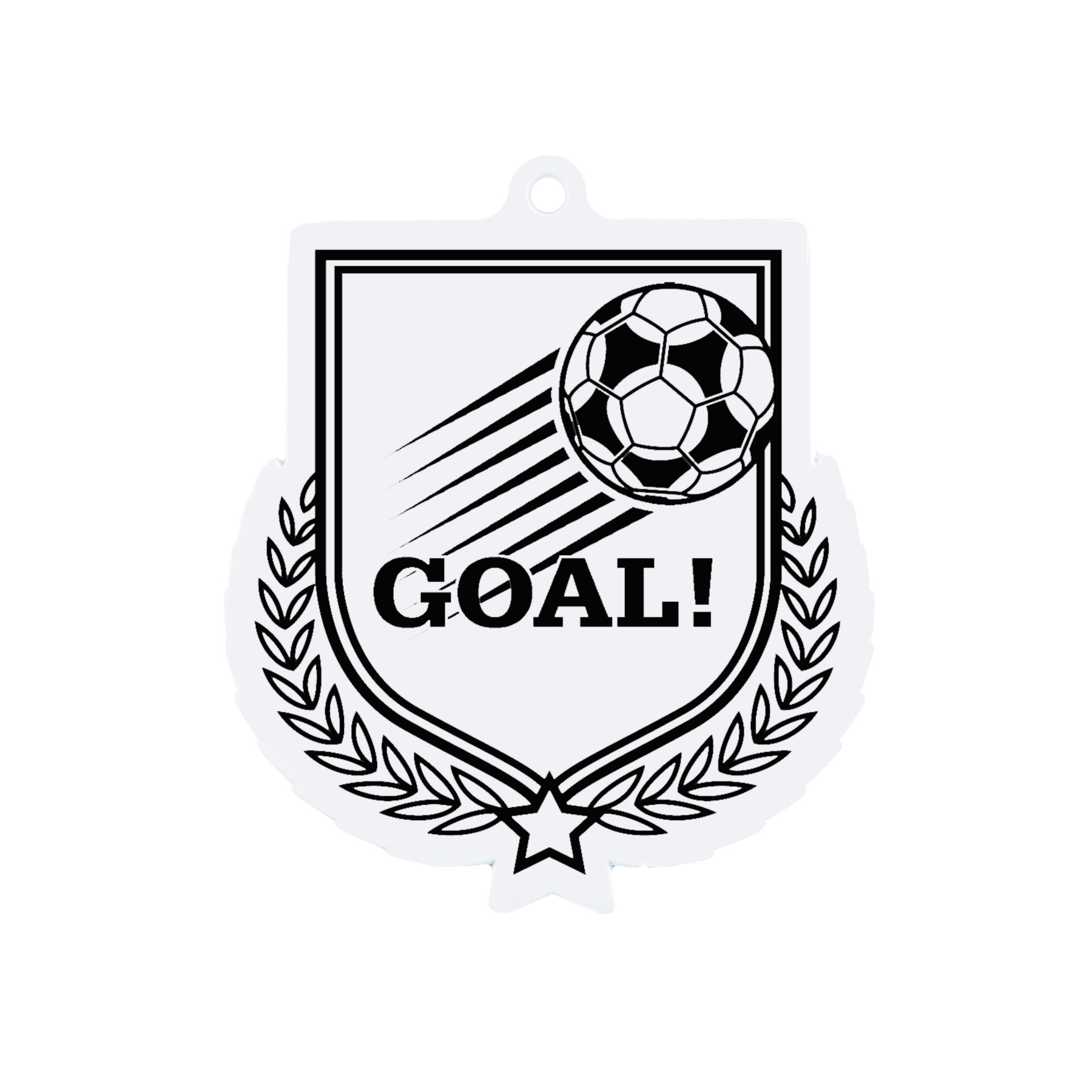 Colour Printed Football 'GOAL!' Shield Shaped Medal