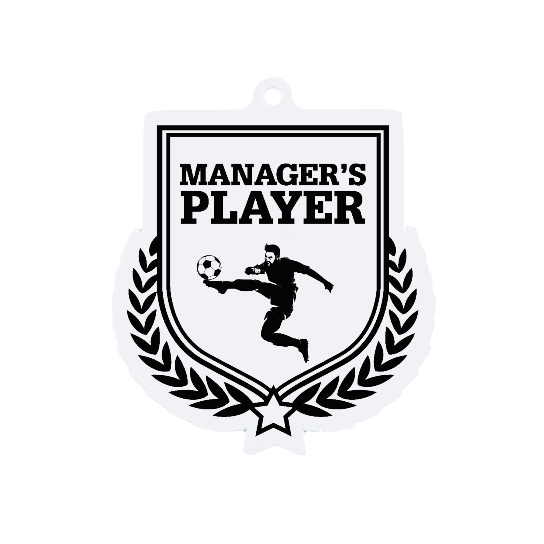 Colour Printed Football Manager's Player Shield Shaped Medal