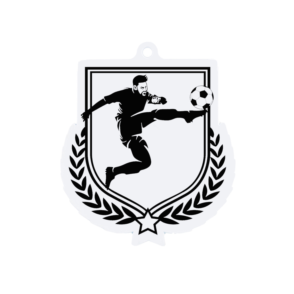 Colour Printed Football Shield Shaped Medal