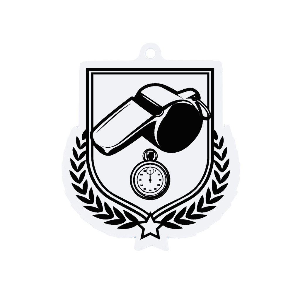 Colour Printed Football Referee Shield Shaped Medal