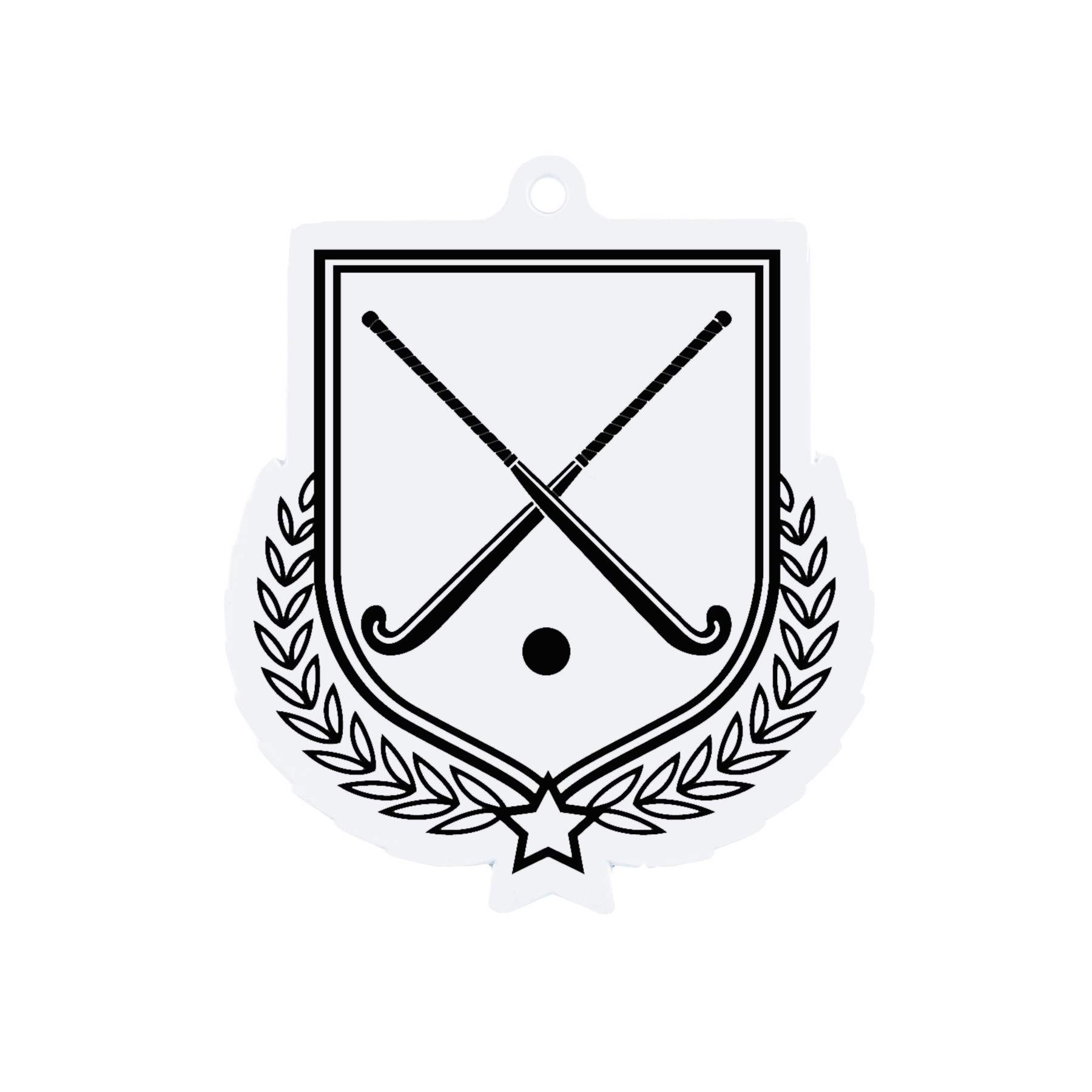 Colour Printed Hockey Shield Shaped Medal