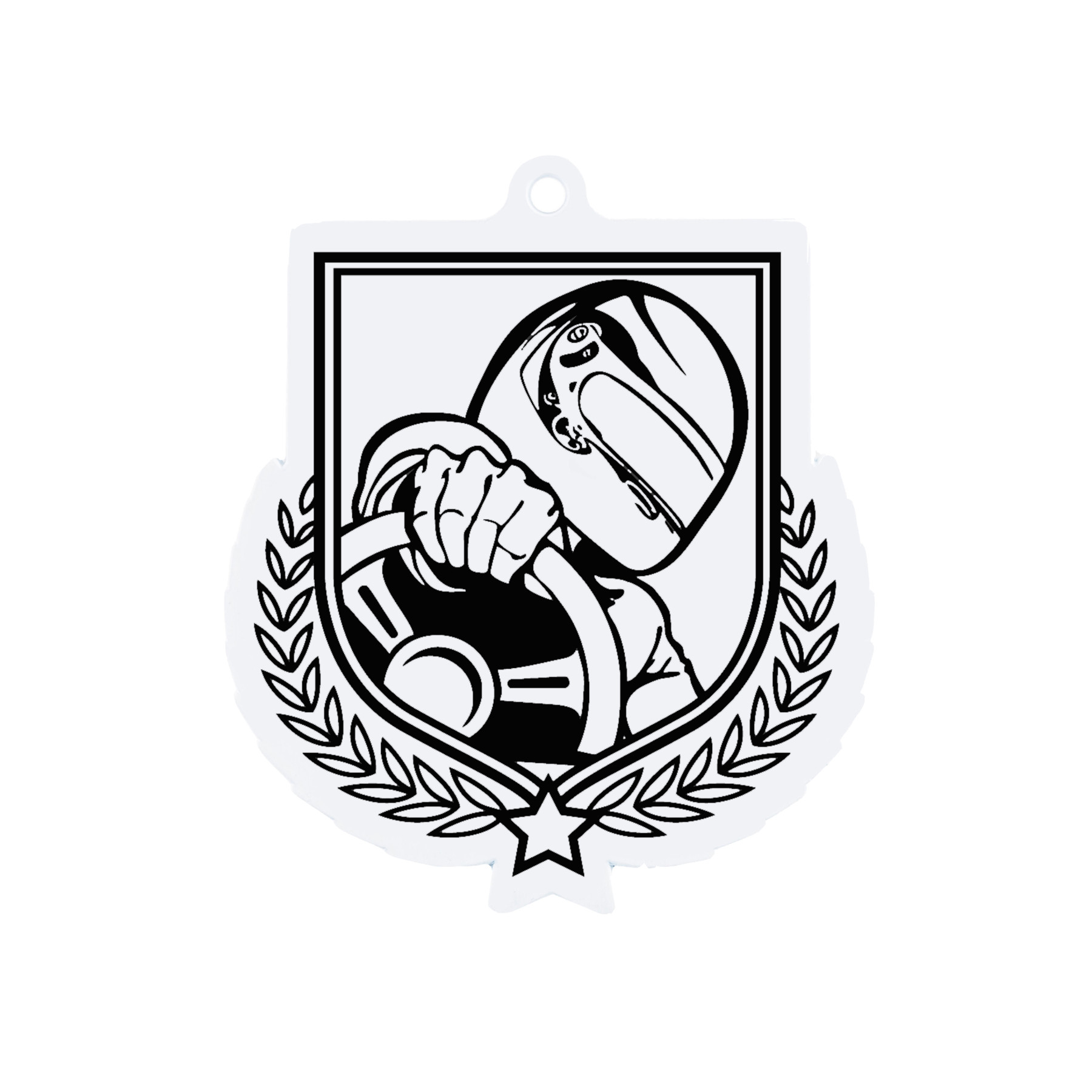 Colour Printed Motorsport Shield Shaped Medal