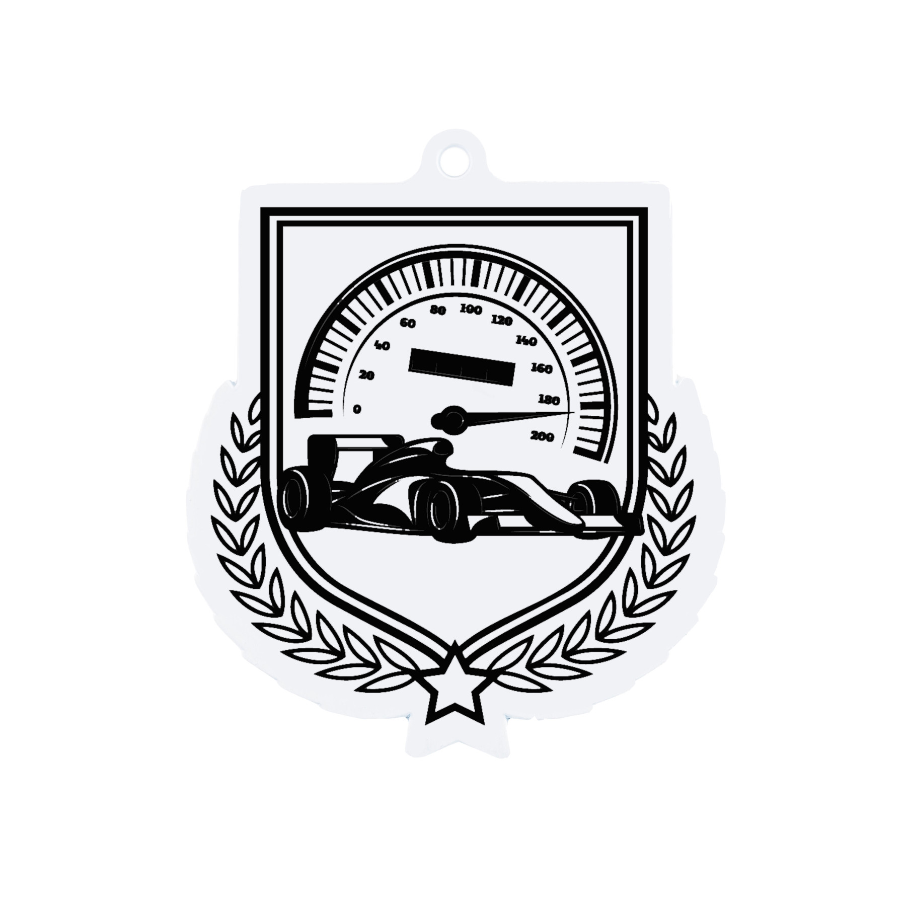 Colour Printed Motorsport Shield Shaped Medal