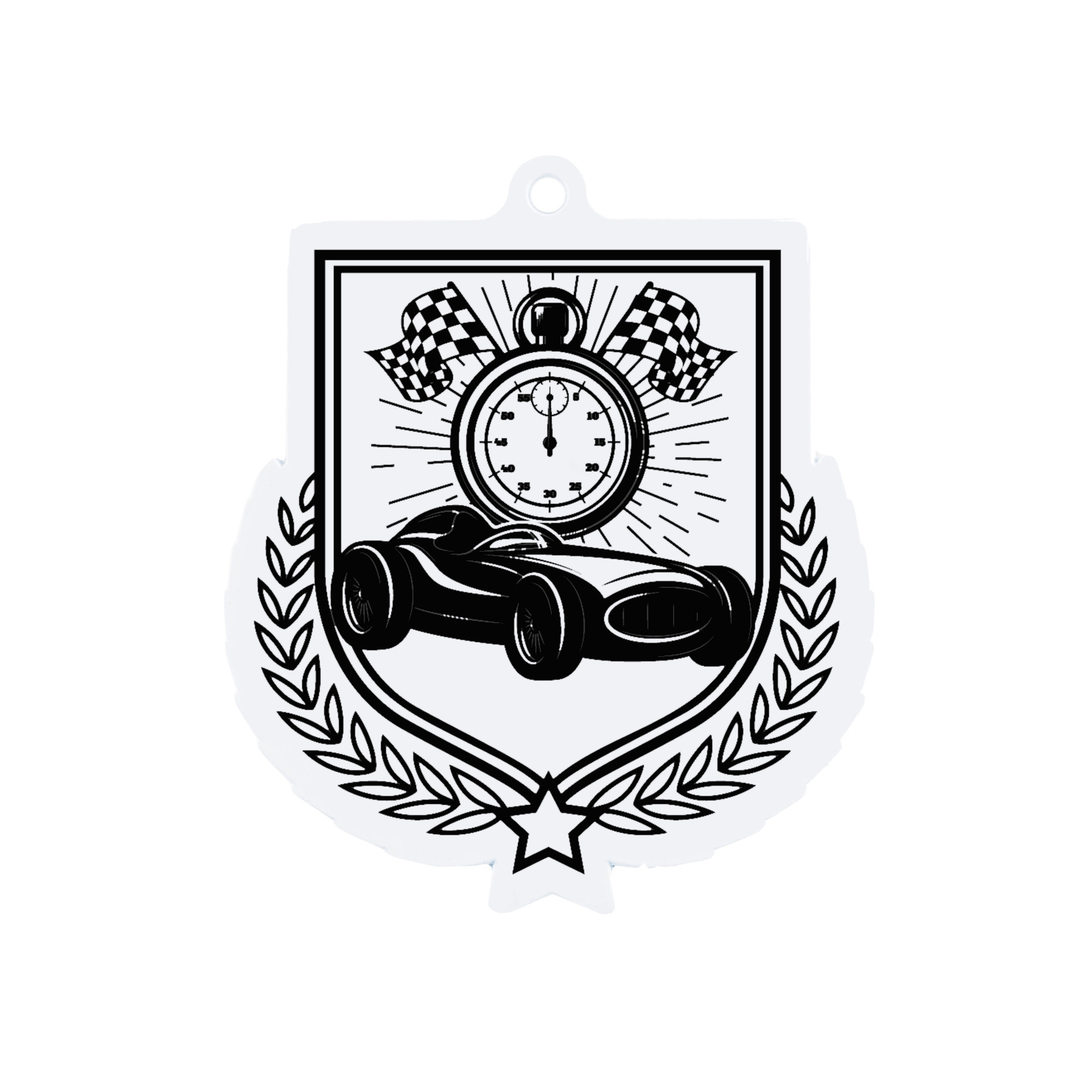 Colour Printed Motorsport Shield Shaped Medal