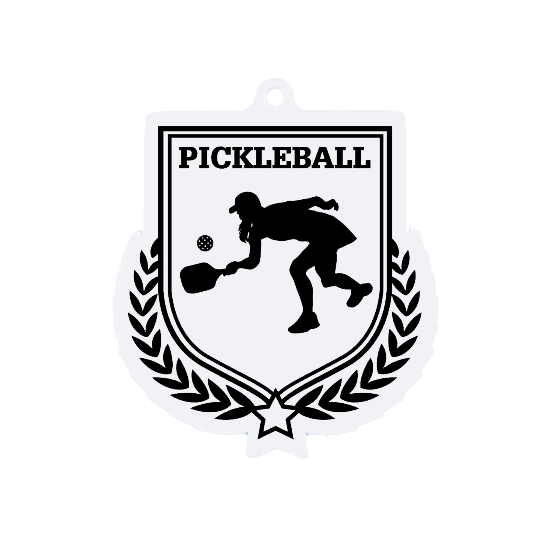 Colour Printed Pickleball Shield Shaped Medal