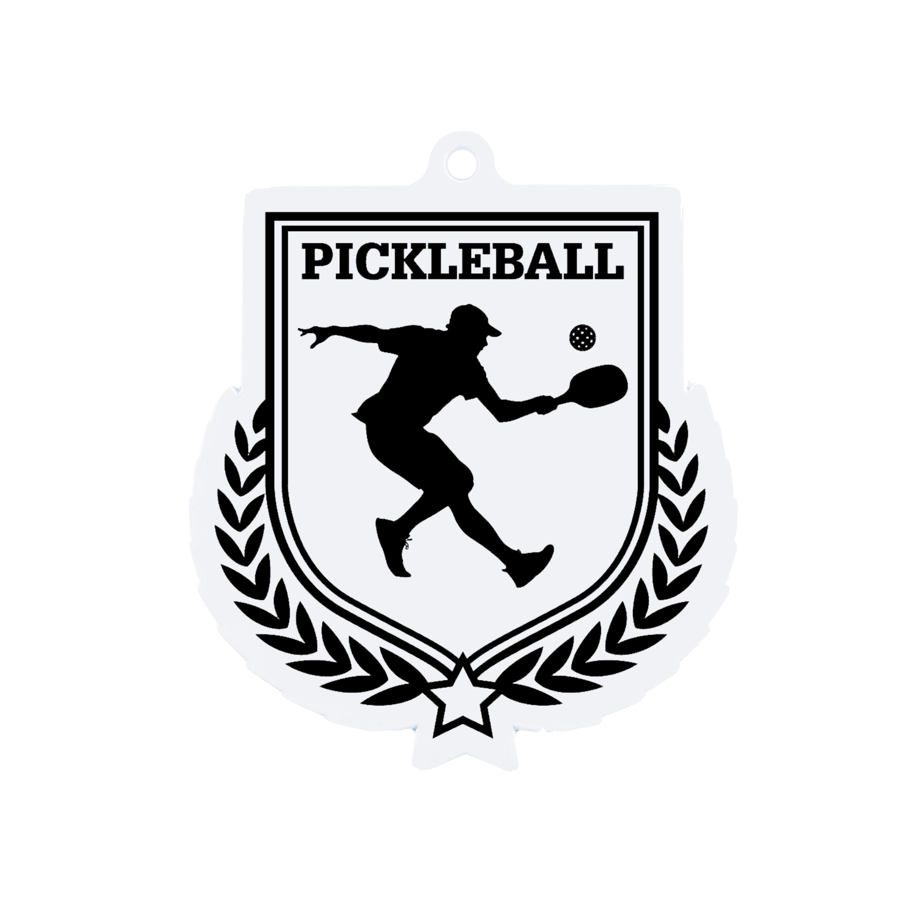 Colour Printed Pickleball Shield Shaped Medal