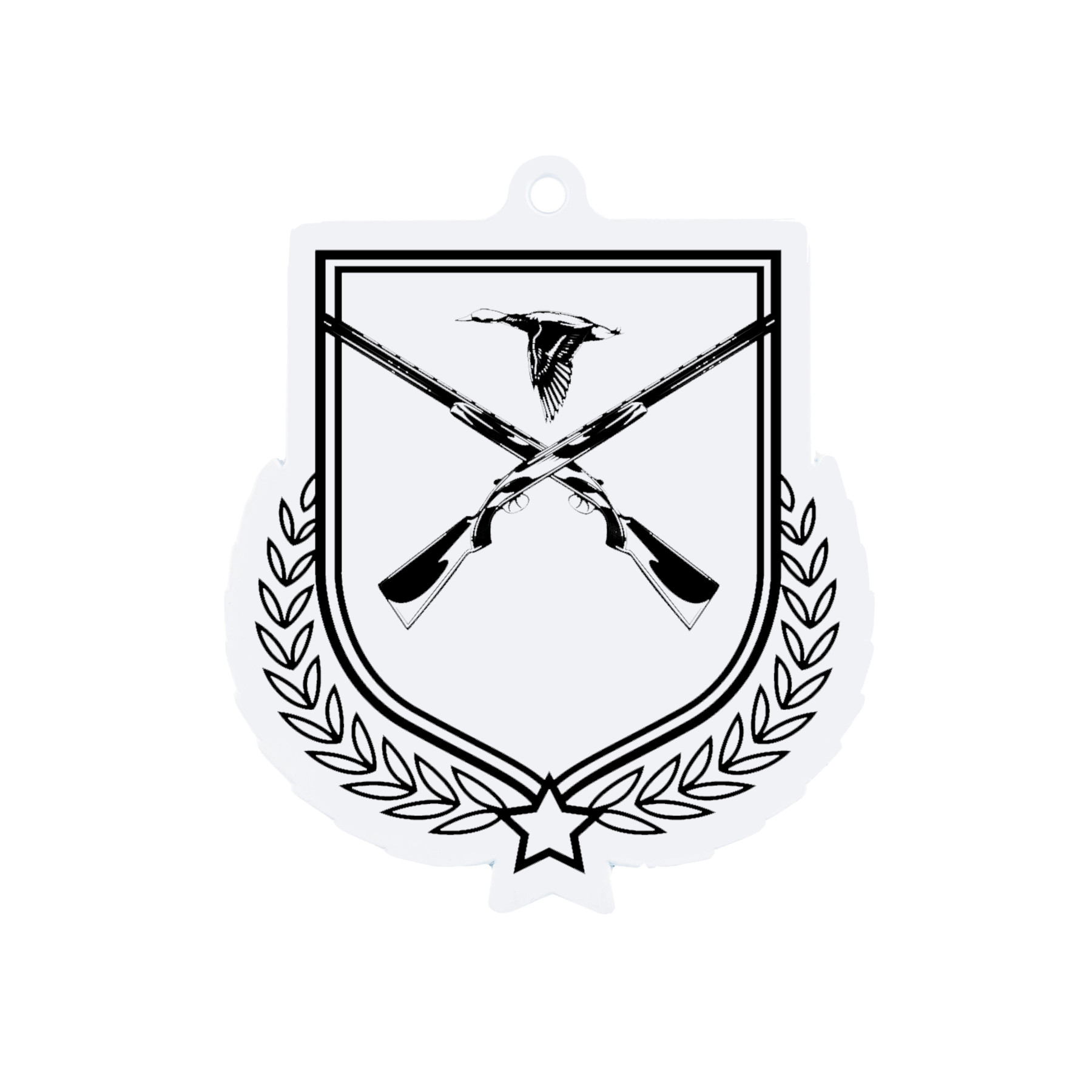 Colour Printed Shooting Shield Shaped Medal
