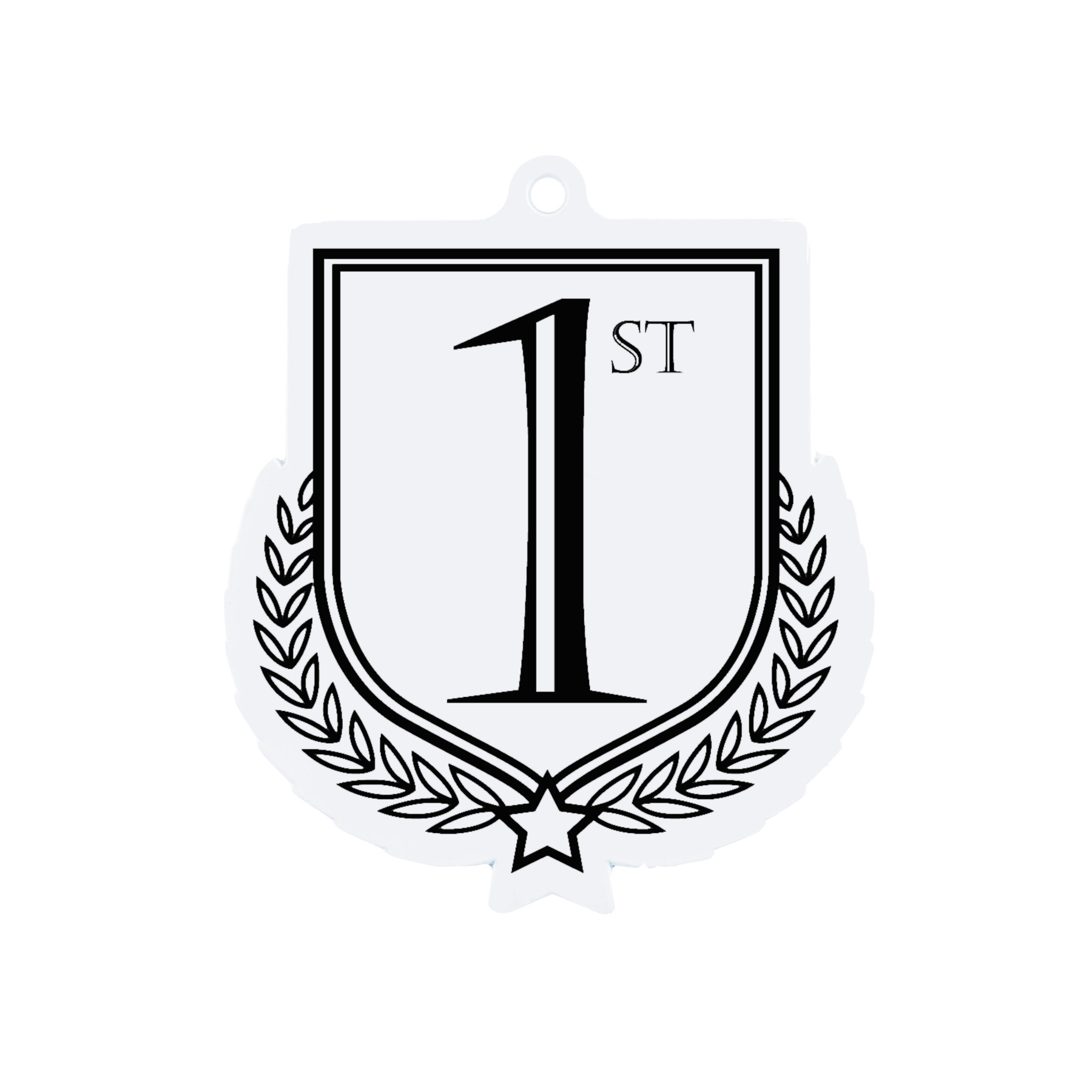 Colour Printed 1st Place Shield Shaped Medal