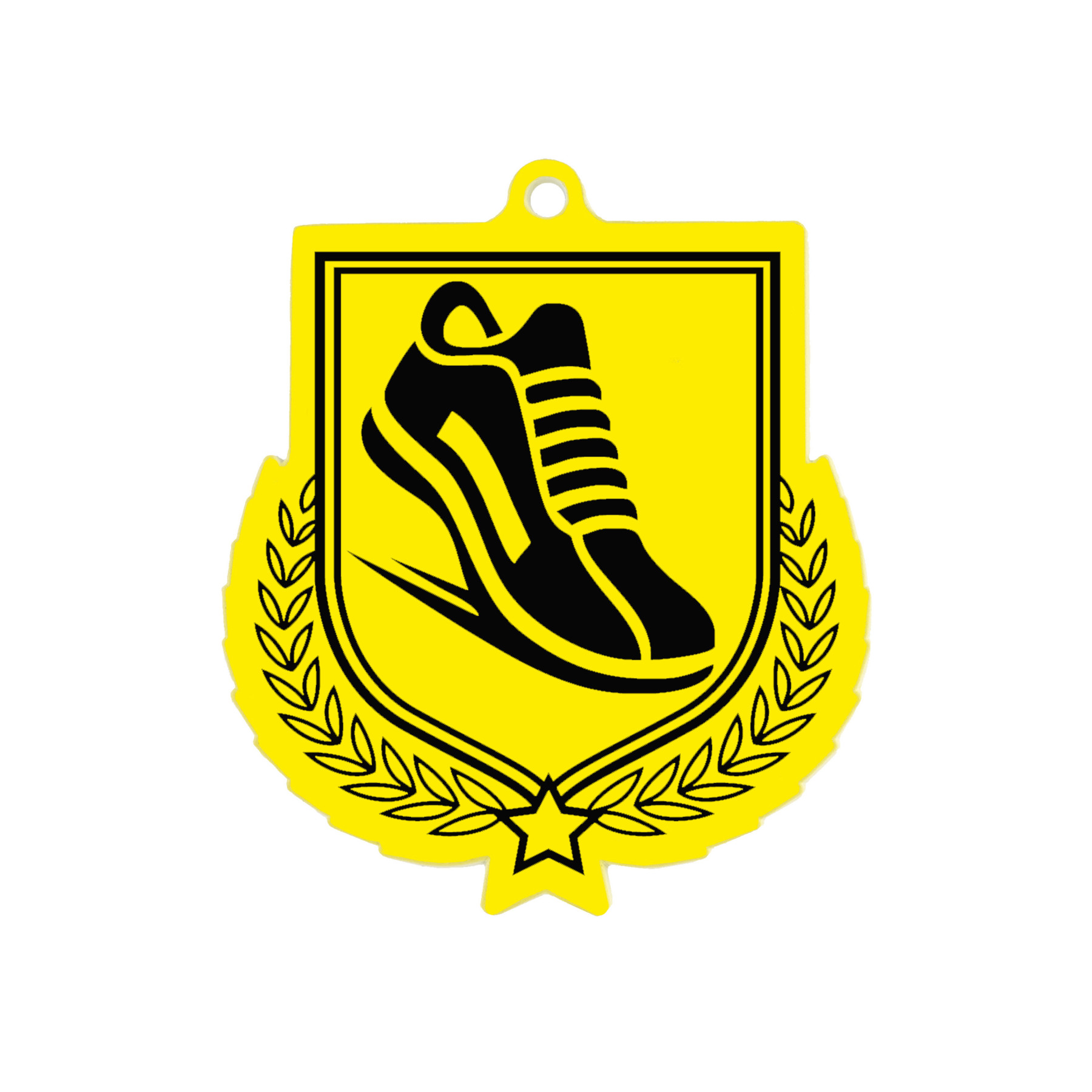 Colour Printed Athletics Shield Shaped Medal