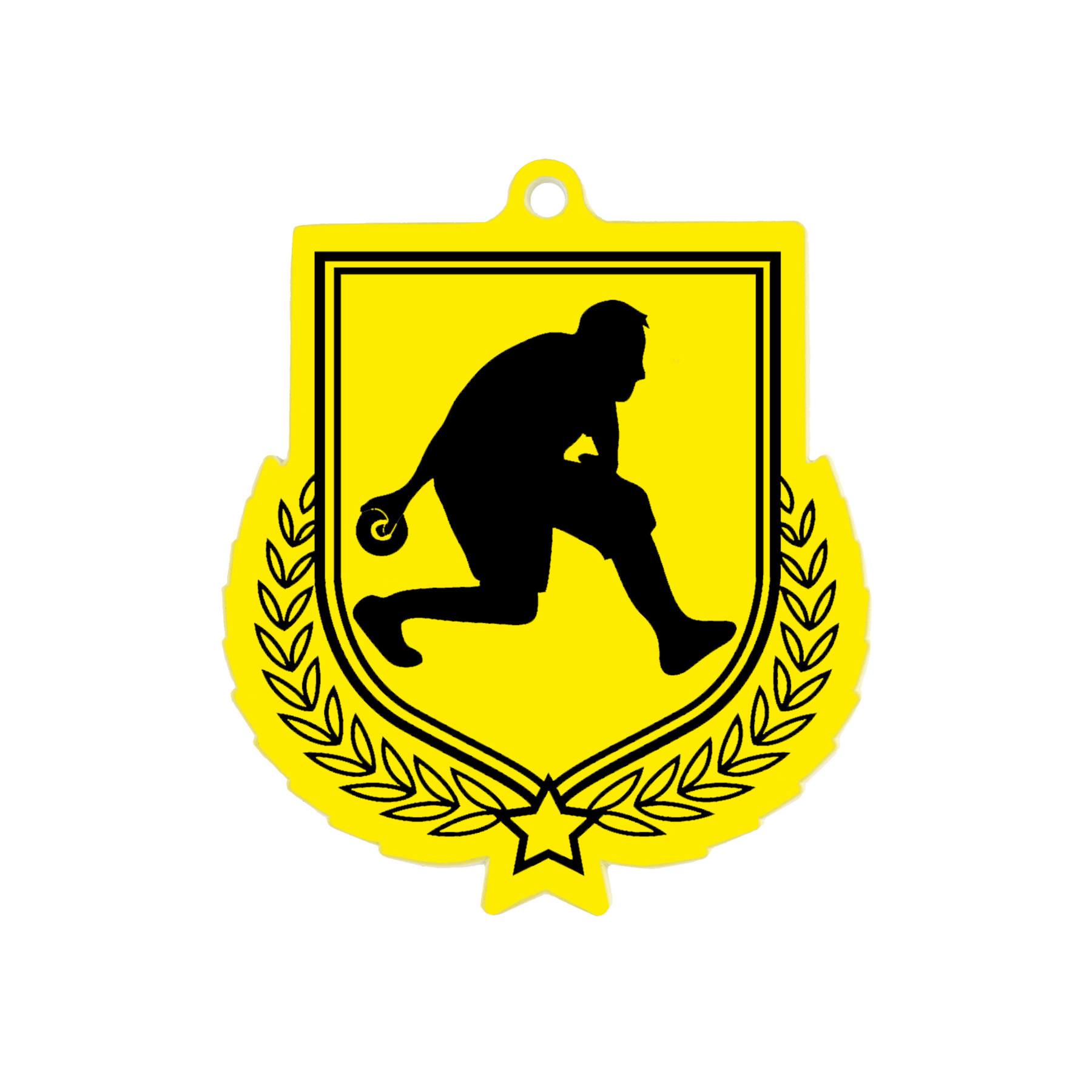 Colour Printed Bowls Shield Shaped Medal