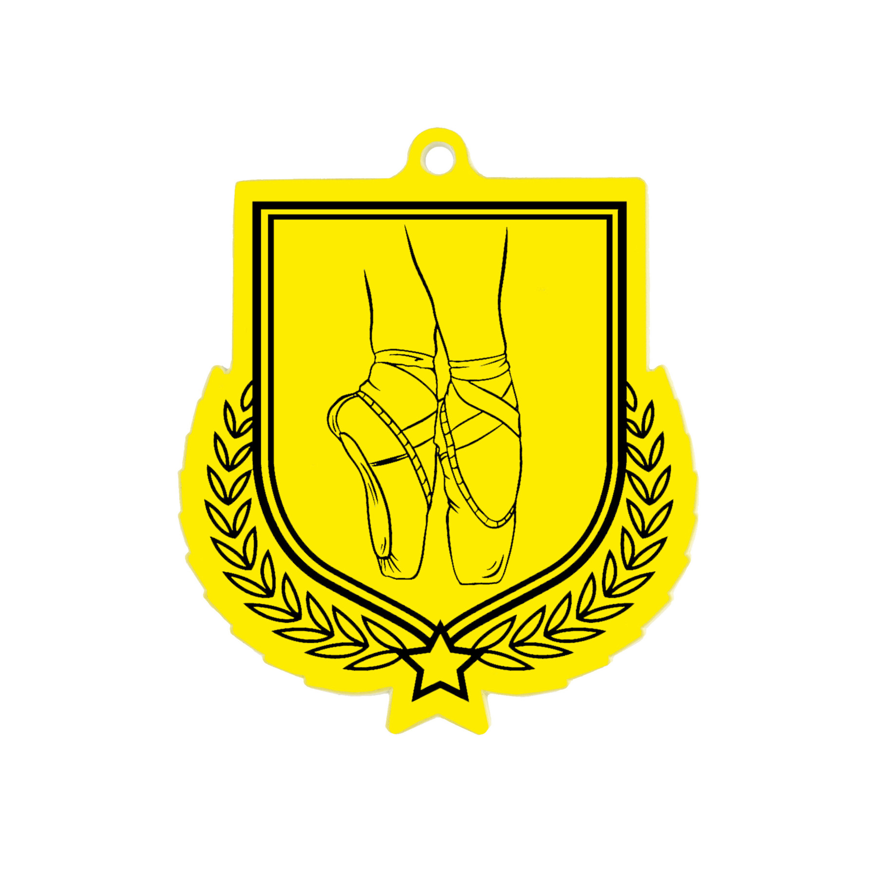 Colour Printed Ballet Shield Shaped Medal
