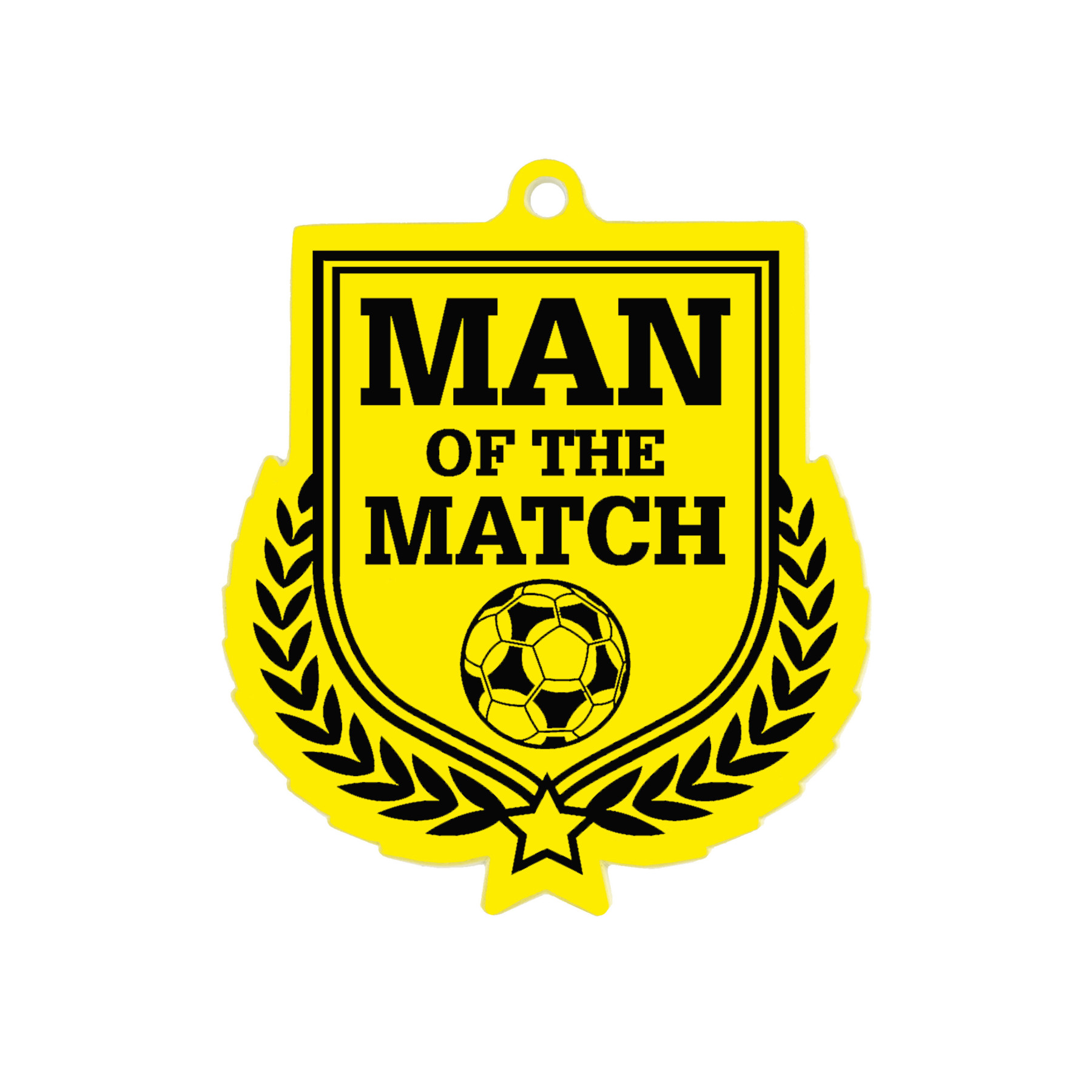 Colour Printed Football Man of the Match Shield Shaped Medal