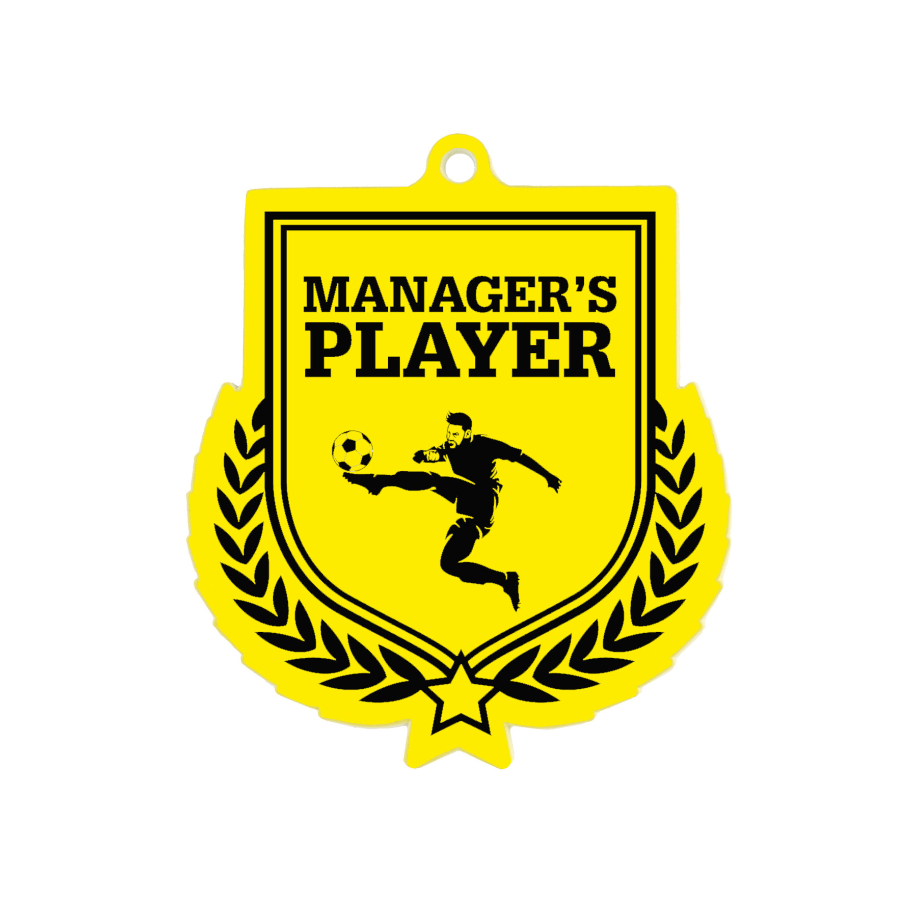 Colour Printed Football Manager's Player Shield Shaped Medal