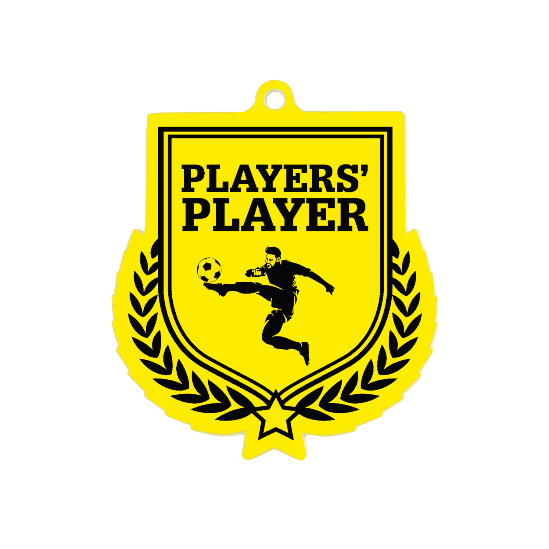 Colour Printed Football Players' Player Shield Shaped Medal
