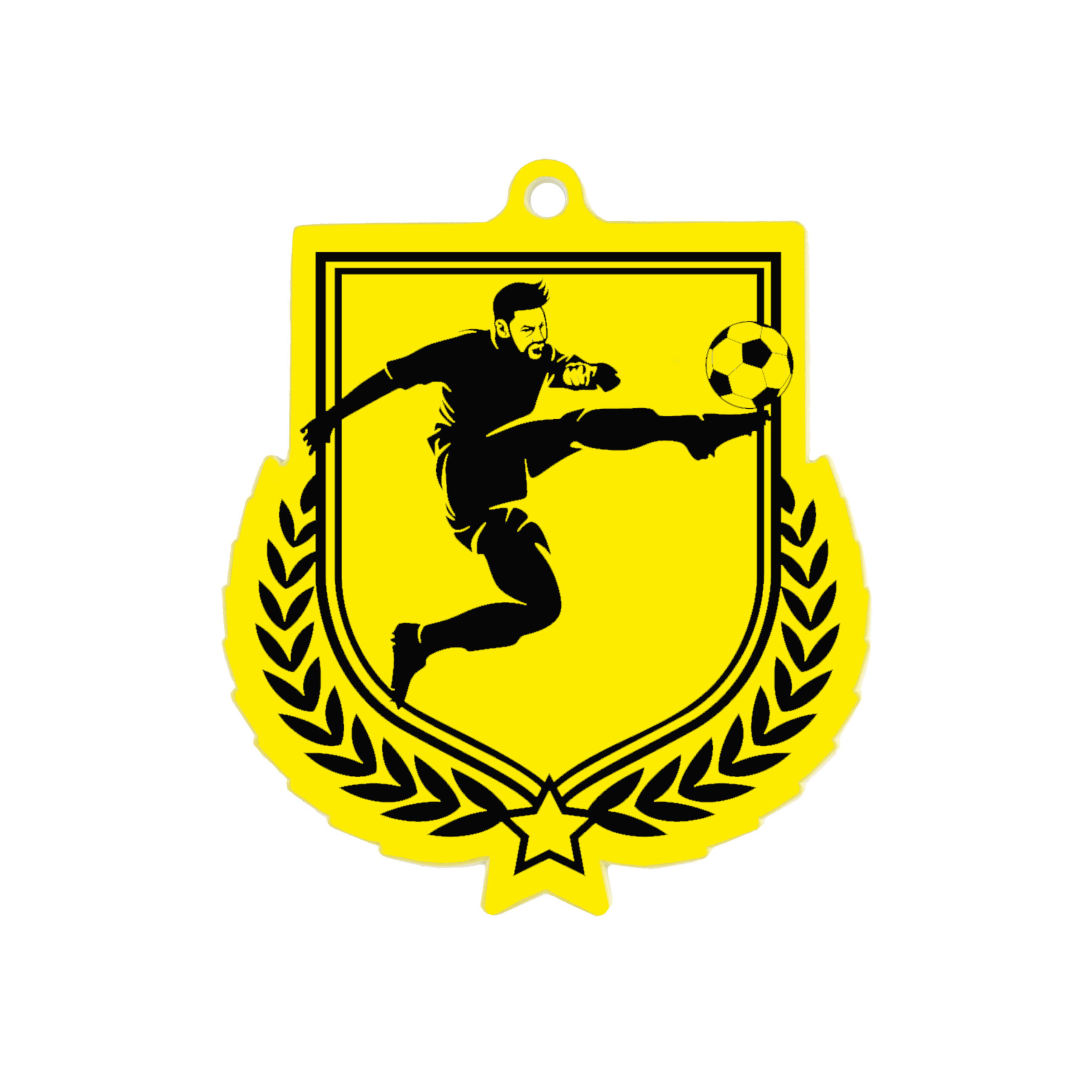 Colour Printed Football Shield Shaped Medal