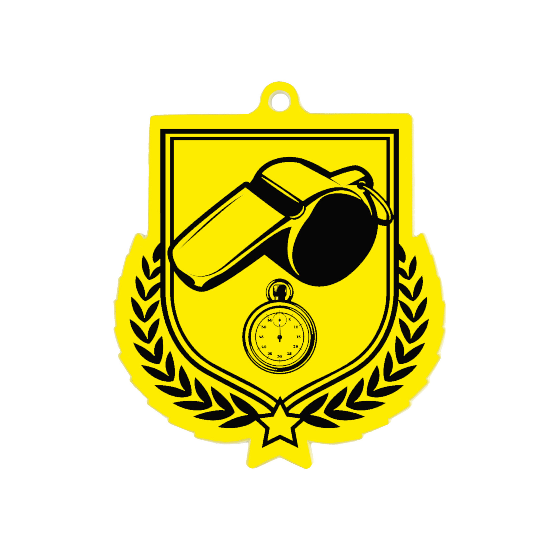 Colour Printed Football Referee Shield Shaped Medal