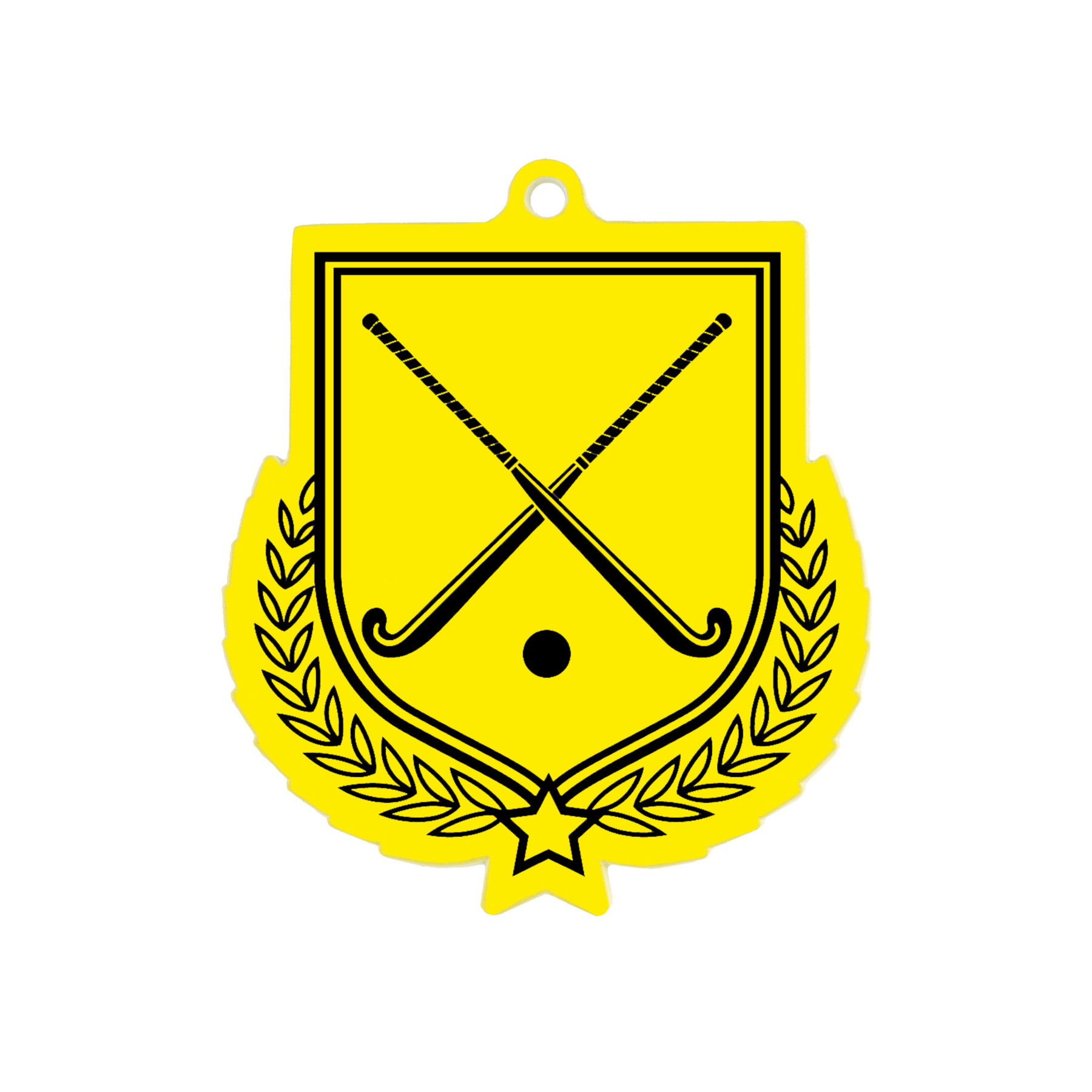 Colour Printed Hockey Shield Shaped Medal