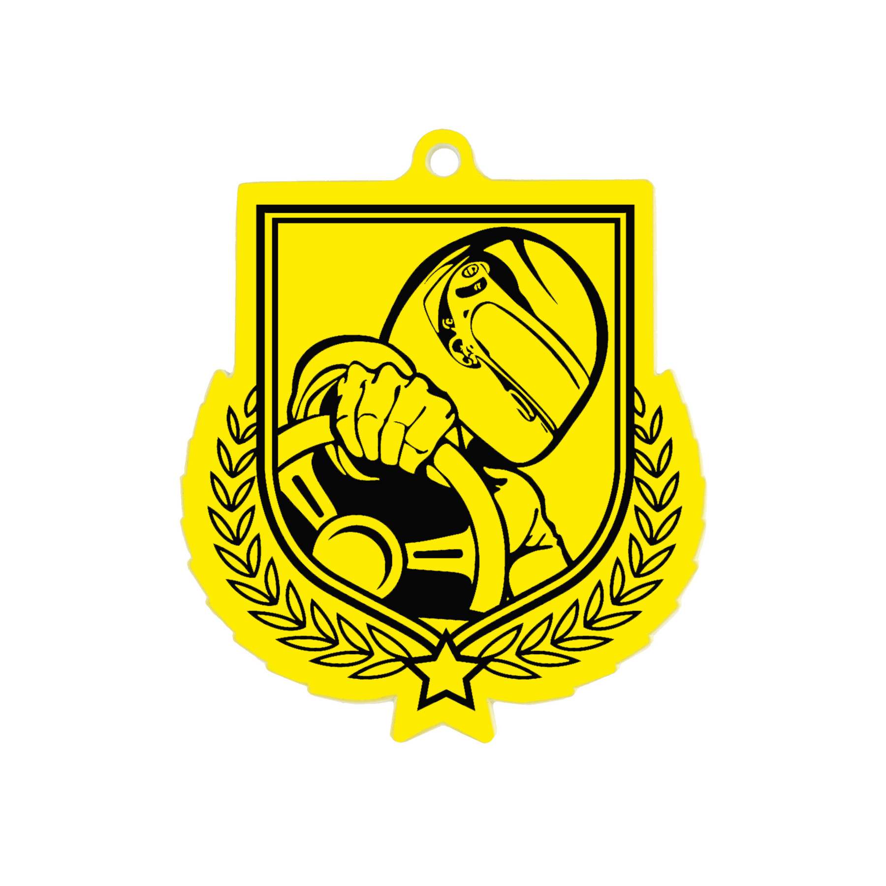 Colour Printed Motorsport Shield Shaped Medal