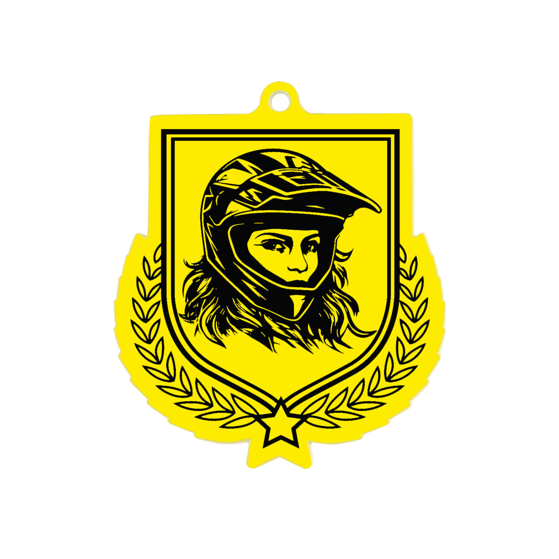 Colour Printed Motorsport Shield Shaped Medal