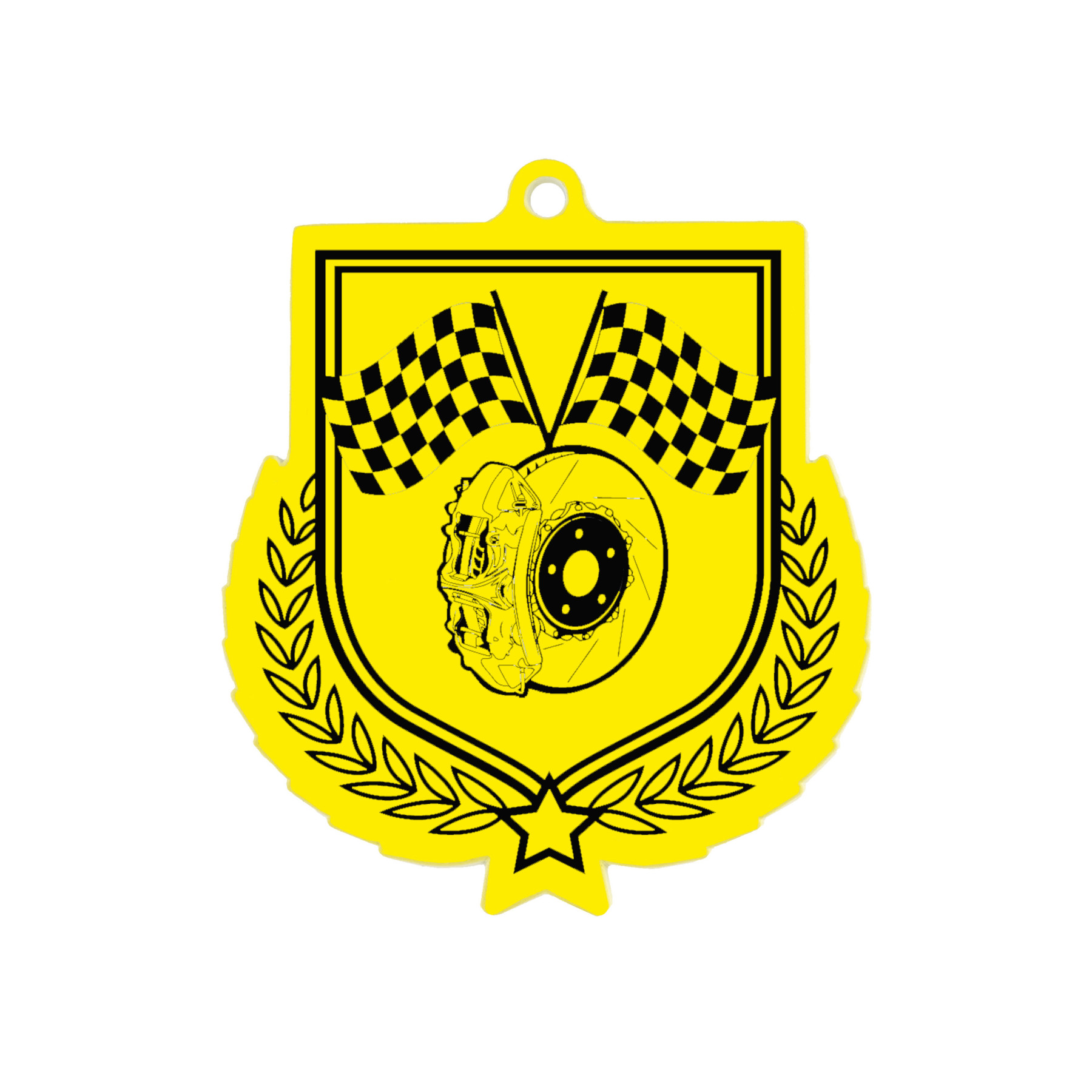 Colour Printed Motorsport Shield Shaped Medal