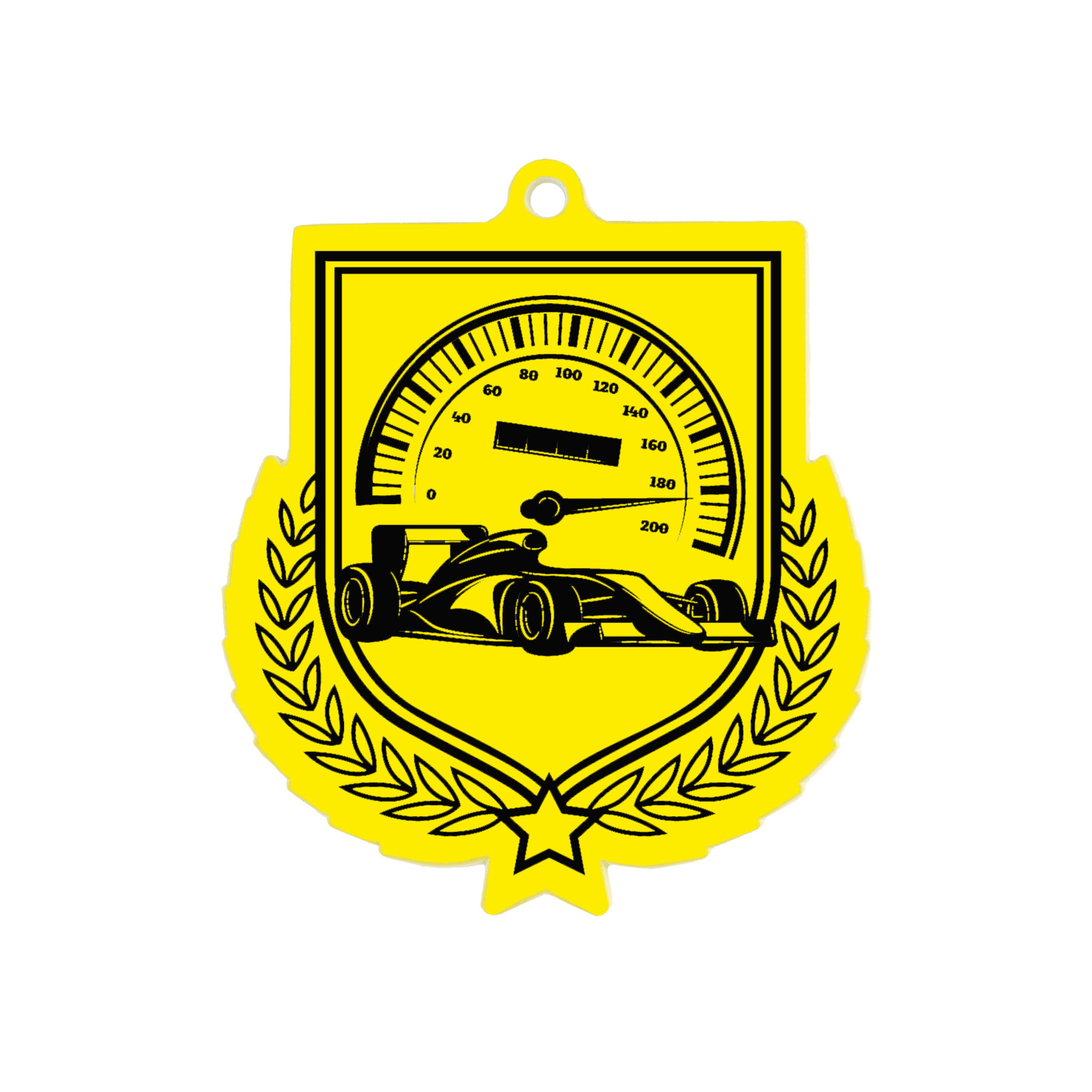 Colour Printed Motorsport Shield Shaped Medal