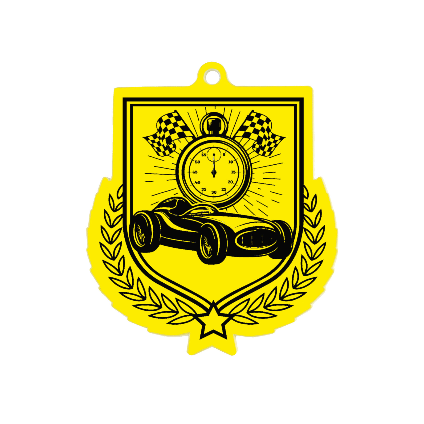 Colour Printed Motorsport Shield Shaped Medal