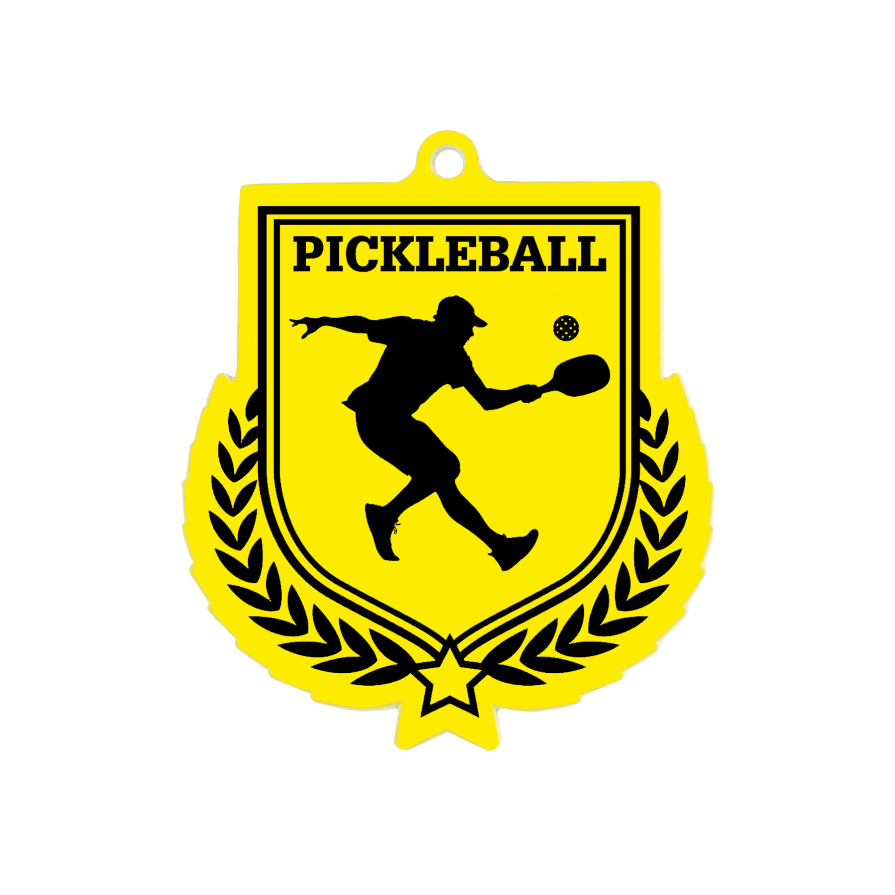 Colour Printed Pickleball Shield Shaped Medal