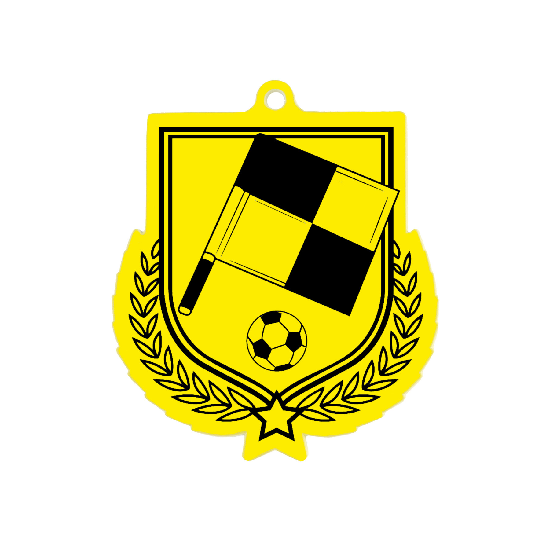 Colour Printed Referee Shield Shaped Medal