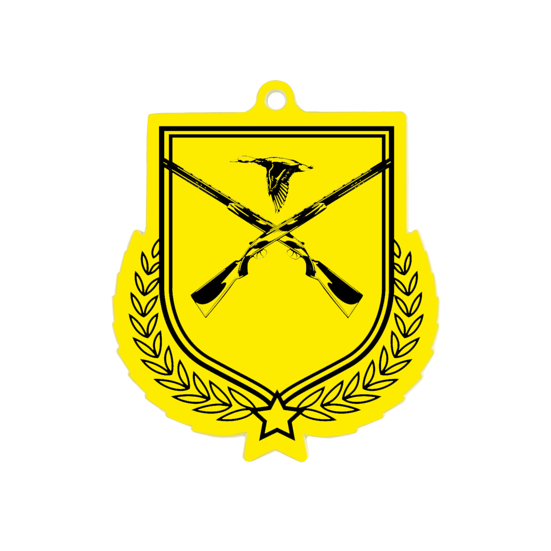 Colour Printed Shooting Shield Shaped Medal