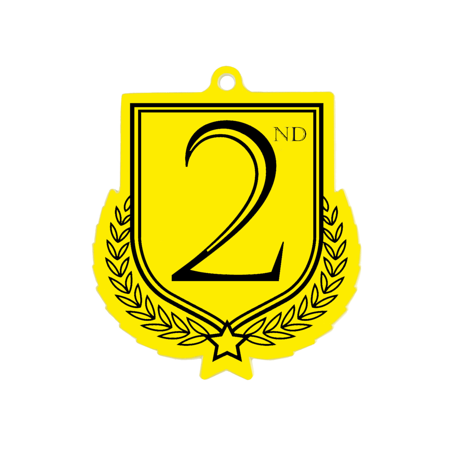 Colour Printed 2nd Place Shield Shaped Medal