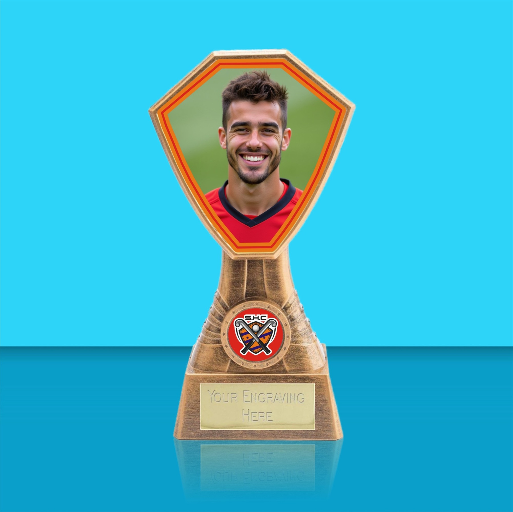 Gladiator Hockey Player Photo Award - Gold