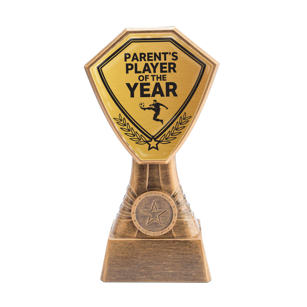 Antique Gold Parent's Player of the Year Football Plastic Tower