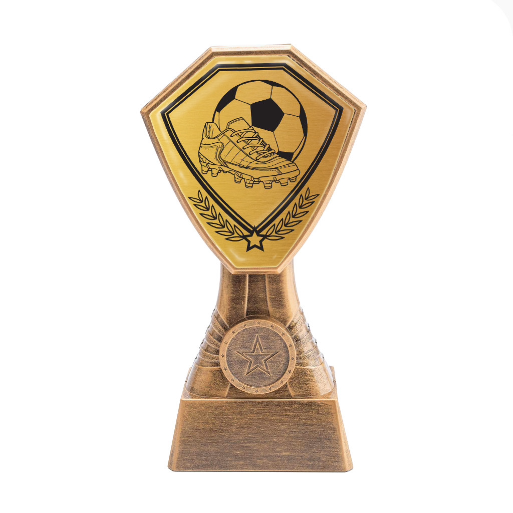 Antique Gold Football Boot & Ball Plastic Tower