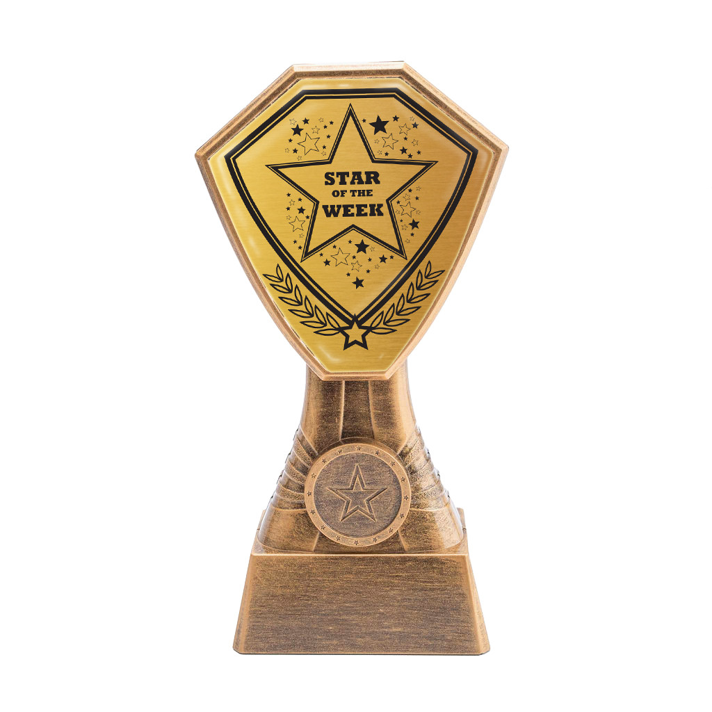 Antique Gold Star of the Week Plastic Tower
