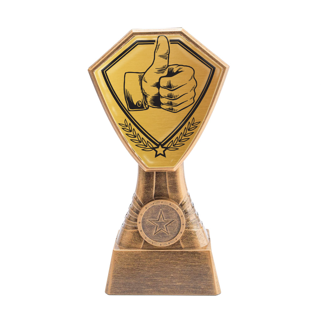 Antique Gold Thumbs Up Plastic Tower